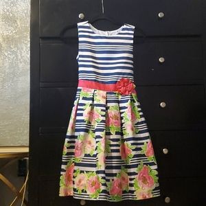Striped flowery summer dress